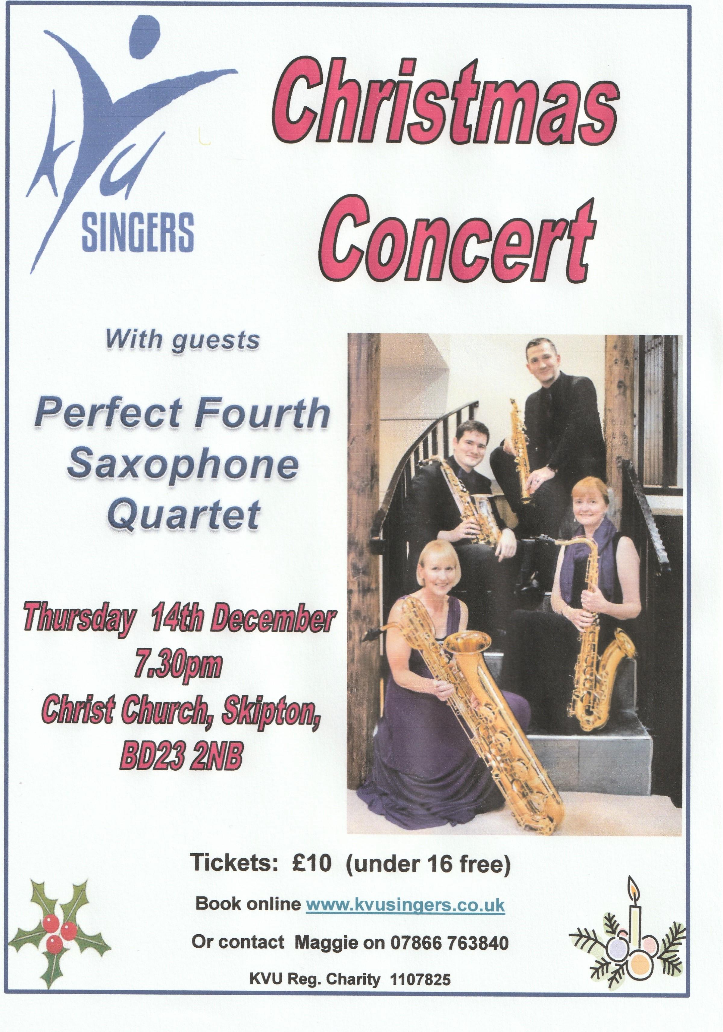 CHRISTMAS CONCERT,with PERFECT FOURTH, Yorkshire's finest saxophone quartet